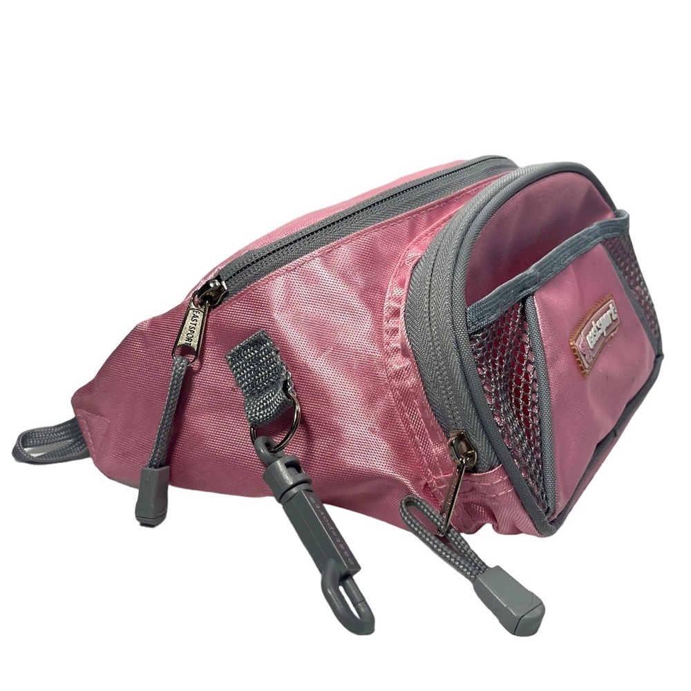 Vintage EastSport Pastel Pink Gray Detail Waist Fanny Pack Unisex 90s Y2K Travel